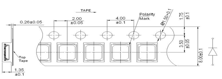 Cool white 130-140LM 1W 2835 smd led 5