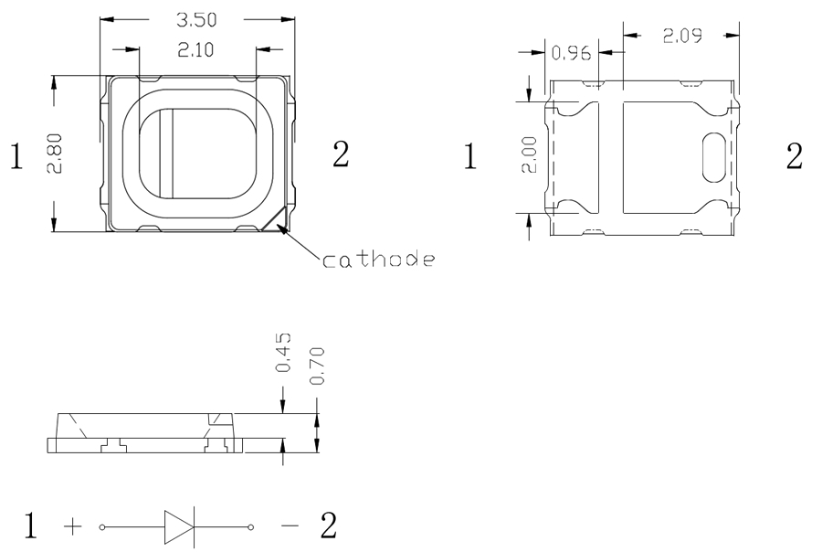 Warm white 0.5W 2835 smd led chip 1